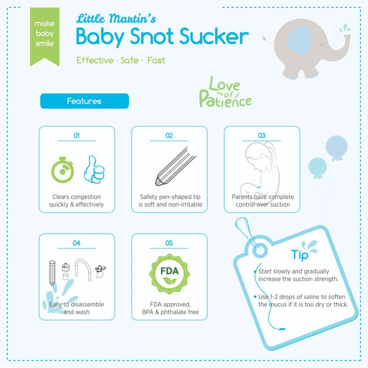 Little Martin's Reusable Baby Snot Sucker 9 Little Martin's Reusable Baby Snot Sucker - Image 9