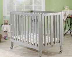 Orbelle Roxy (Flat) 3 Level Mini Portable Crib -Megababies USA 160413 Roxy Grey Opened F 650x511 1