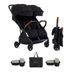 Silver Cross Jet Double Stroller And Accessory Bundle