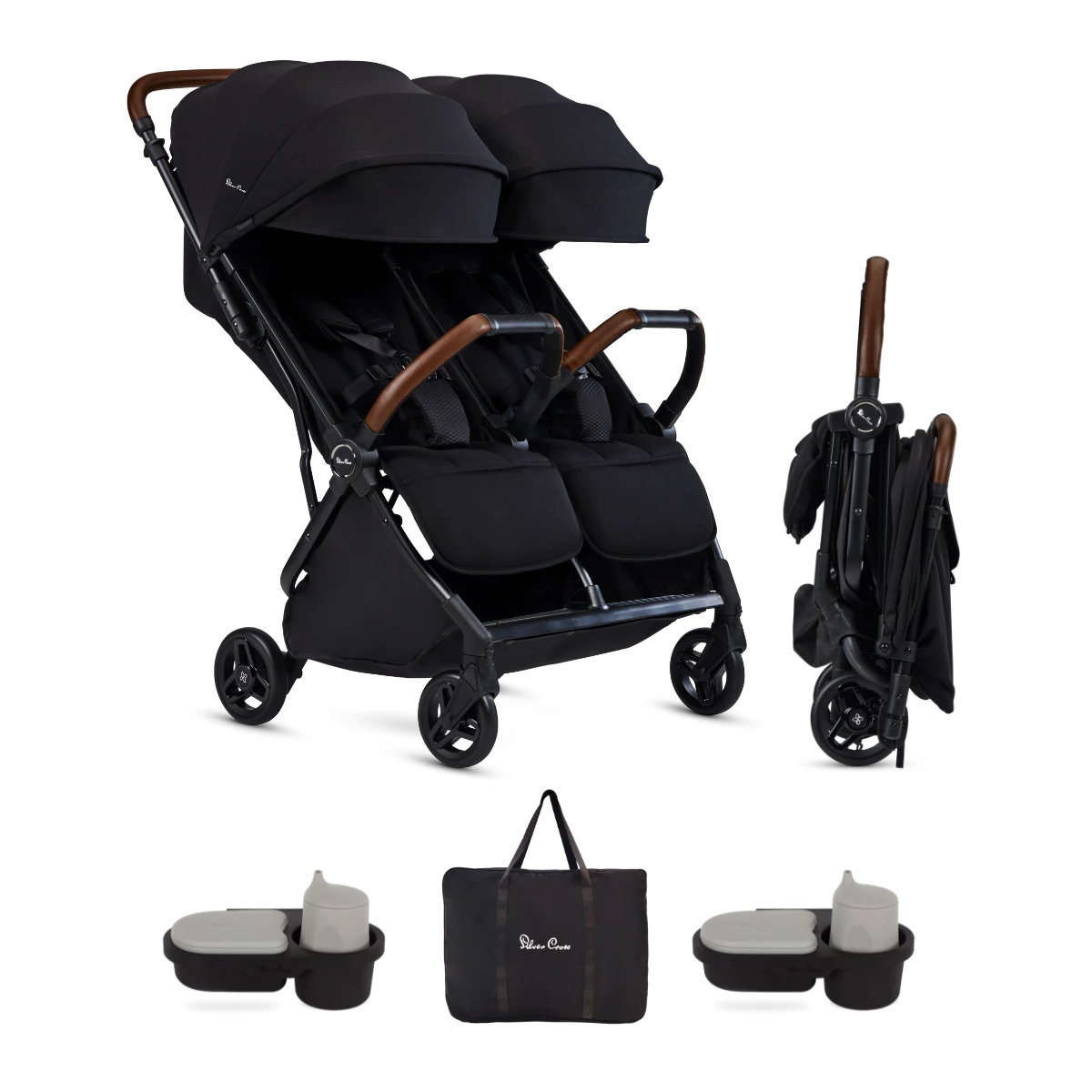 Silver Cross Jet Double Stroller And Accessory Bundle 1 Silver Cross Jet Double Stroller And Accessory Bundle