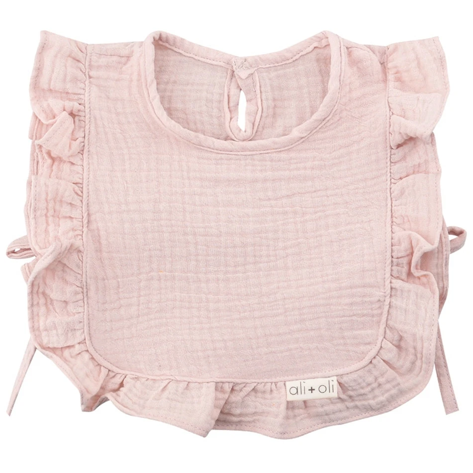 Ali+Oli Muslin Cotton Ruffle Baby Bib 2 Ali+Oli Muslin Cotton Ruffle Baby Bib - Image 2
