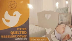 Little Pipers Waterproof Fitted Quilted Bassinet Cover