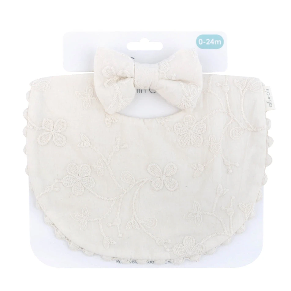 Ali+Oli Cotton Double Sided Baby Bib With Bow 7 Ali+Oli Cotton Double Sided Baby Bib With Bow - Image 7