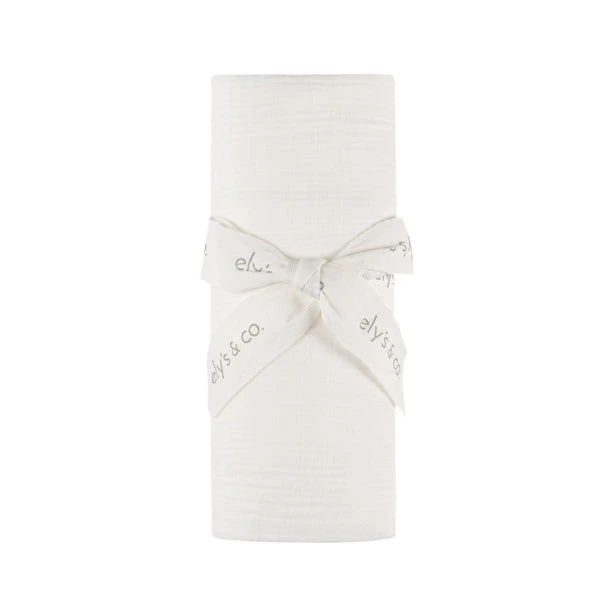 Ely's & Co. Cotton Muslin Swaddle Blanket With Scallop Trim 1 Ely's & Co. Cotton Muslin Swaddle Blanket With Scallop Trim
