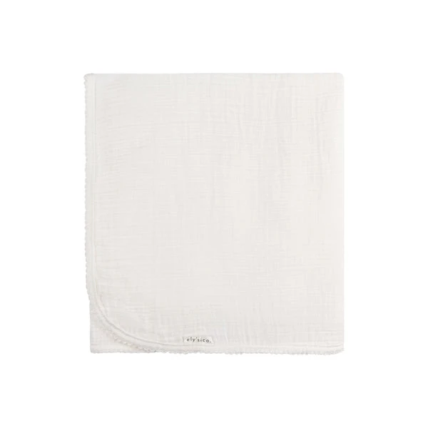 Ely's & Co. Cotton Muslin Swaddle Blanket With Scallop Trim 2 Ely's & Co. Cotton Muslin Swaddle Blanket With Scallop Trim - Image 2