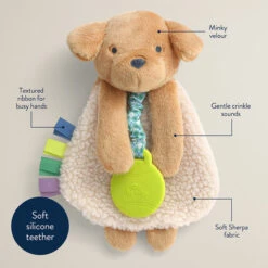 Itzy Ritzy Itzy Lovey Plush Toy And Teether -Megababies USA 302801677 Itzy Ritzy Lovey Golden Puppy 04