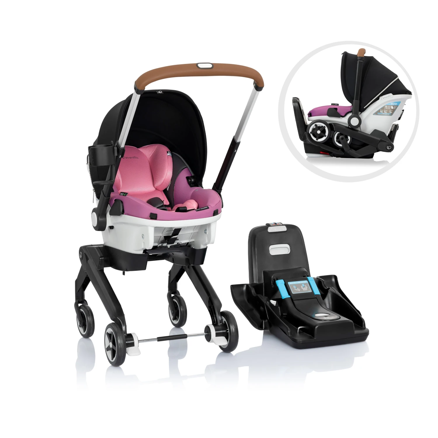 Evenflo Gold Shyft DualRide Infant Car Seat And Stroller Combo With Extended Canopy - Image 3