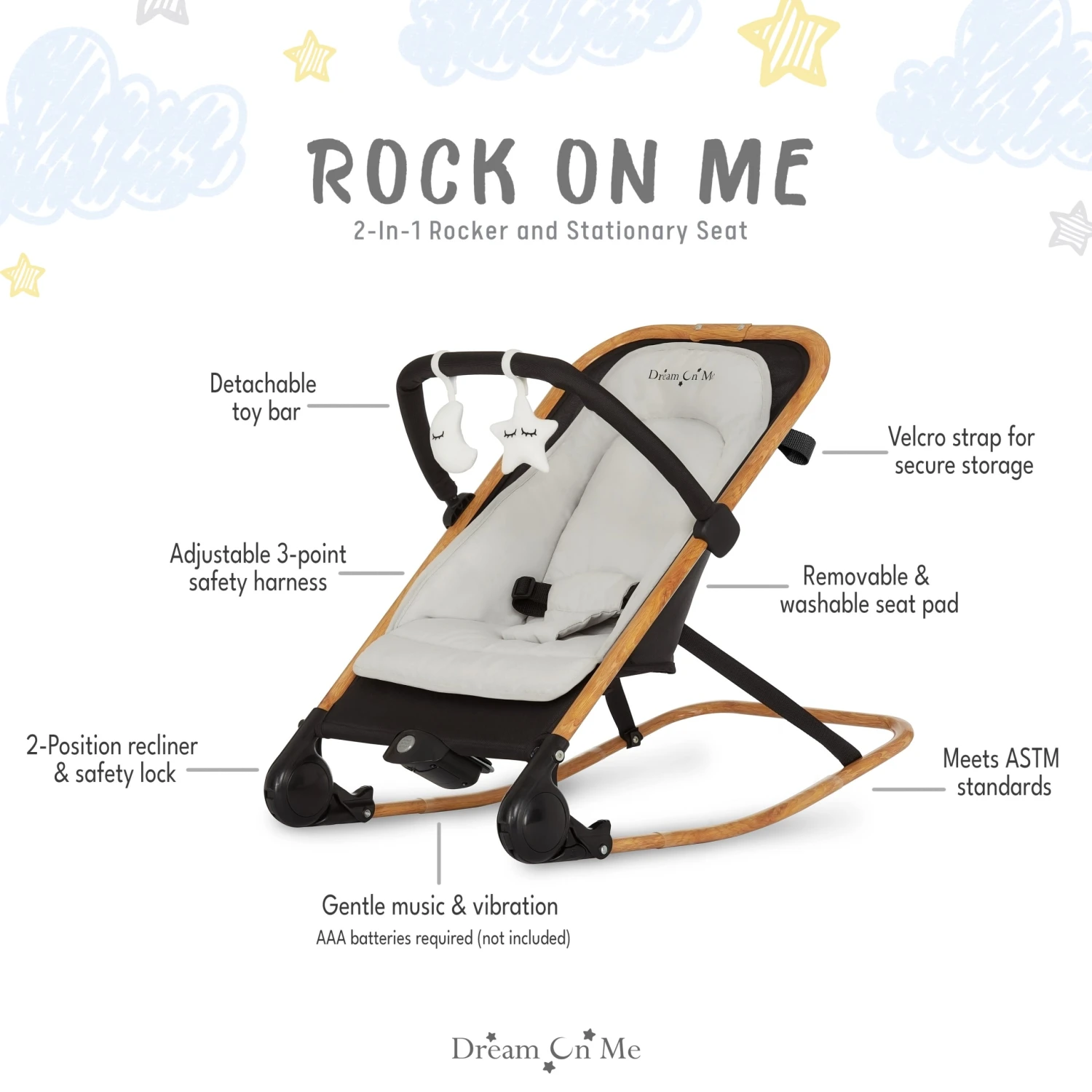 Dream On Me Rock With Me 2-in-1 Rocker And Stationary Seat 4 Dream On Me Rock With Me 2-in-1 Rocker And Stationary Seat - Image 4