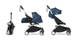 Stokke BABYZEN YOYO² Compact Travel Stroller Complete Bundle With 0+ Newborn Pack -Megababies USA 3 YOYO 2 Co WHITE FRAME AIR FRANCE WEB