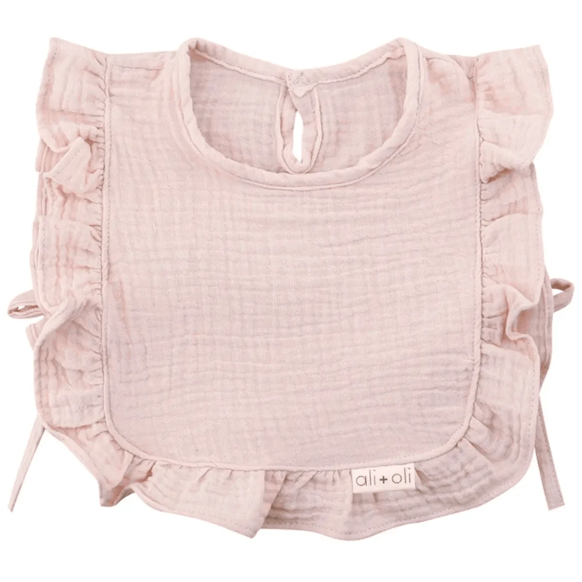 Ali+Oli Muslin Cotton Ruffle Baby Bib 1 Ali+Oli Muslin Cotton Ruffle Baby Bib