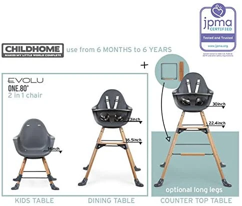 Childhome EVOLU ONE.80° Adjustable & Swivel High Chair 3 Childhome EVOLU ONE.80° Adjustable & Swivel High Chair - Image 3