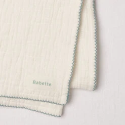Babette Scalloped Trim Stroller Blanket -Megababies USA 480d619e28494cddac8b79648006830d4537f865a21bec7209de039ce7450b3d