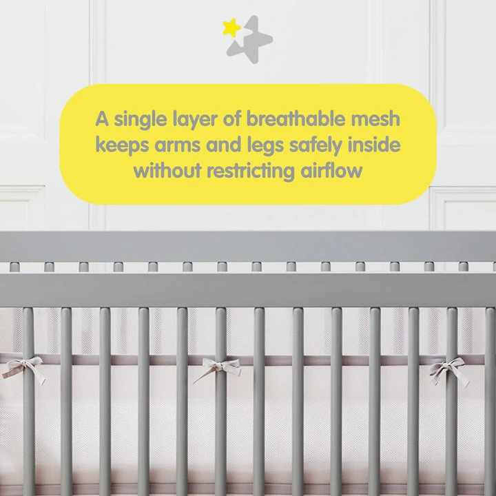 BreathableBaby Classic Mesh Liner For Full-Size Cribs (Covers 3 Or 4 Sides) 4 BreathableBaby Classic Mesh Liner For Full-Size Cribs (Covers 3 Or 4 Sides) - Image 4