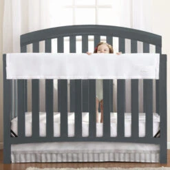 BreathableBaby Mesh Crib RailGuard Teething Cover For Full-Size Crib - Long Panel