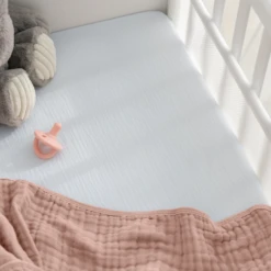 Comfy Cubs Muslin Fitted Bassinet Cradle Sheet 10 Comfy Cubs Muslin Fitted Bassinet Cradle Sheet -Megababies USA 5WhiteMBScloseup2000X2000