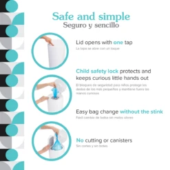 PurePail Diaper Pail -Megababies USA 5 PurePailClassicSafeandSimple 03641d52 41cc 4e6d aed0 3efe9a39582f