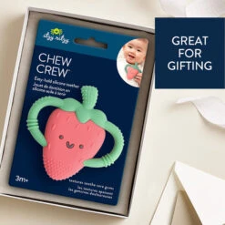 Itzy Ritzy Chew Crew Silicone Teether 22 Itzy Ritzy Chew Crew Silicone Teether -Megababies USA 60450161801 Itzy Ritzy Teether Chew Crew Strawberry 05