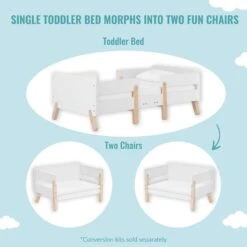 Dream On Me Osko 3-in-1 Convertible Toddler Bed -Megababies USA 6251 NWHITE 05 scaled 1