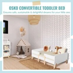 Dream On Me Osko 3-in-1 Convertible Toddler Bed -Megababies USA 6251 NWHITE 07 scaled 1