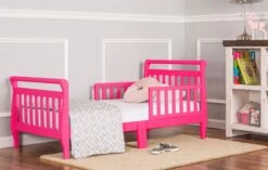 Dream On Me Sleigh Toddler Bed -Megababies USA 642 FP Fuchsia Pink Sleigh Toddler Bed RS