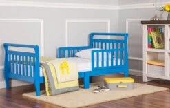 Dream On Me Sleigh Toddler Bed -Megababies USA 642 WB Wave Blue Sleigh Toddler Bed RS