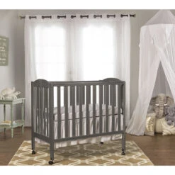 Dream On Me (Curved) 3 In 1 Folding Portable Crib + Free 3" Mattress -Megababies USA 683 SGY RmScene 700x700 1