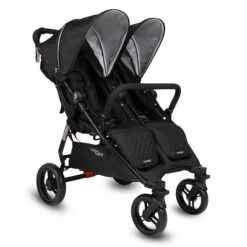 Valco Baby Slim Twin Double Stroller With Bumper Bar -Megababies USA 7.Slimtwin Lic Handle1 Black