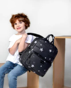 7 AM MIDI Backpack -Megababies USA 7AM VOYAGE MIDI CLASSIC BACKPACK PRINT BLACK STARS 5