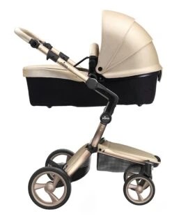 Mima Xari 4G Complete Stroller (One Box Solution) 24 Mima Xari 4G Complete Stroller (One Box Solution) -Megababies USA A116 05999BB xari carrycot champagnechassis champagne black sideview jpg