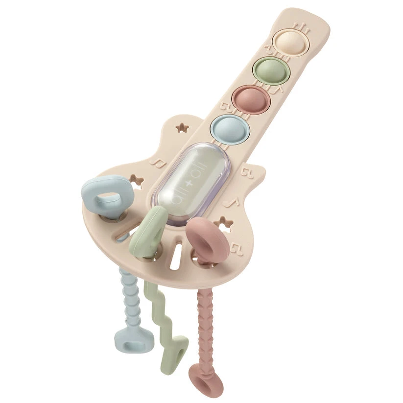 Ali+Oli Guitar-Shaped Sensory Pull & Teether Activity Toy 2 Ali+Oli Guitar-Shaped Sensory Pull & Teether Activity Toy - Image 2