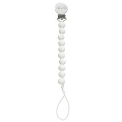 Ali+Oli Silicone Pacifier Clip -Megababies USA Ali OliPacifierClip White StraightWeb Res
