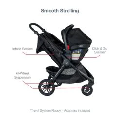 Britax B-Free + B-Safe Gen2 Flexfit Plus Travel System -Megababies USA B Free B SafeGen2FlexFitPlus ATF Midnight 05
