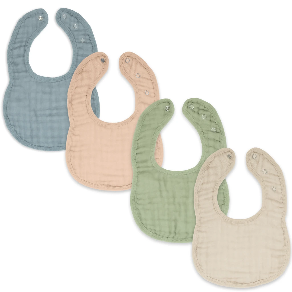 Comfy Cubs Muslin Cotton Baby Bibs - 4 Pack 1 Comfy Cubs Muslin Cotton Baby Bibs - 4 Pack