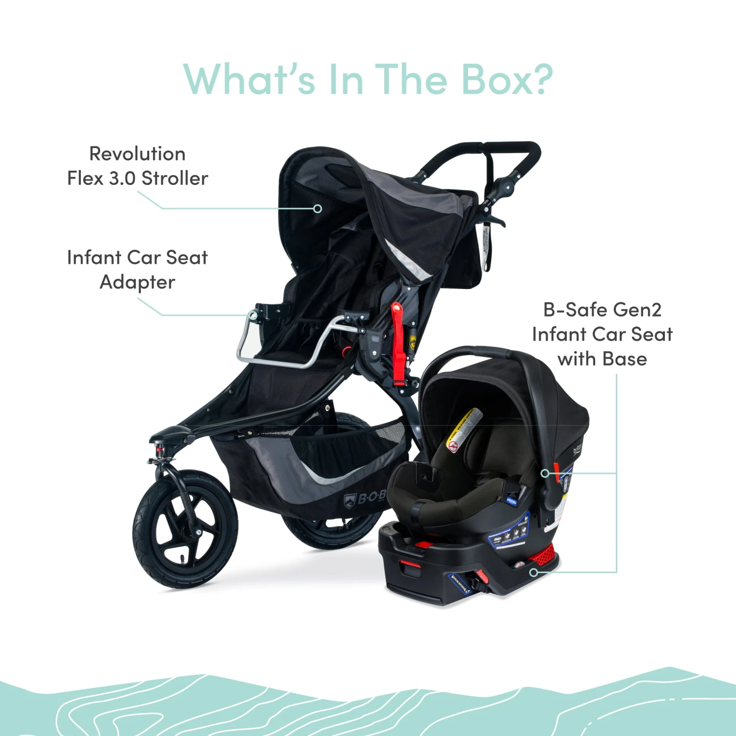 BOB Gear Revolution Flex 3.0 Travel System With B-Safe Gen2 Infant Car Seat 10 BOB Gear Revolution Flex 3.0 Travel System With B-Safe Gen2 Infant Car Seat - Image 10