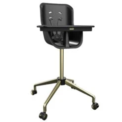 Melo Revel+ Highchair -Megababies USA BlackBrushedBrassLAngle