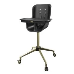 Melo Revel+ Highchair -Megababies USA BlackBrushedBrassRAngle