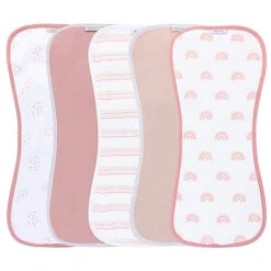 Ely's & Co. Contoured Jersey Cotton Burp Cloths - 5 Pack -Megababies USA BurpCloths 7resizesharpen
