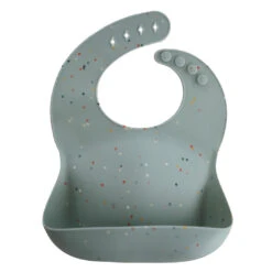 Mushie Silicone Baby Bib -Megababies USA Cambrige Blue confetti 56190103 cefc 43e8 8d25 02ce28f558d1