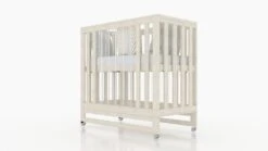 Melo Caress Mini Portable Crib -Megababies USA CaressMiniWashedWhitePAcrylic