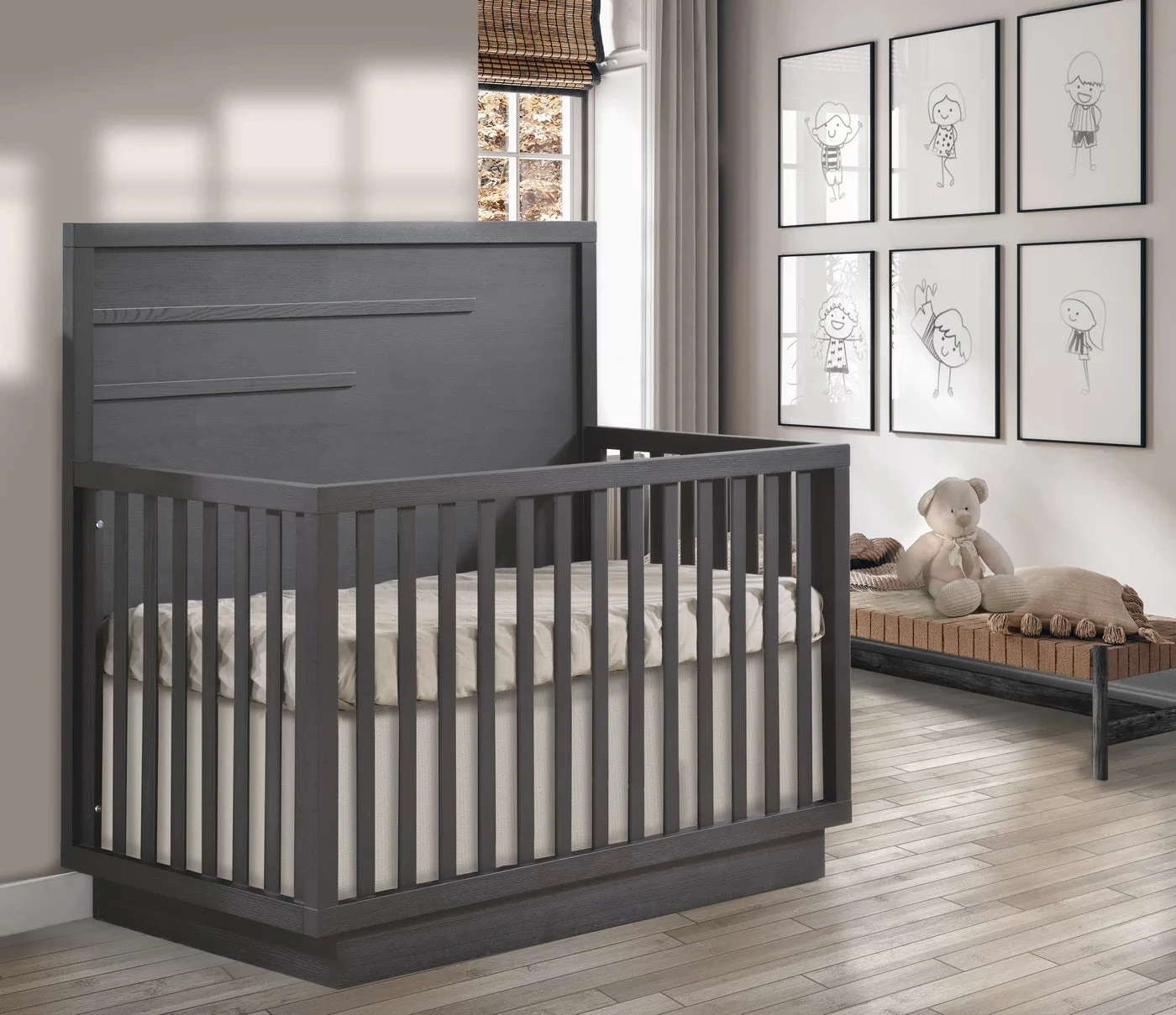 Natart Como Convertible Crib With Horizontal Molding 2 Natart Como Convertible Crib With Horizontal Molding - Image 2