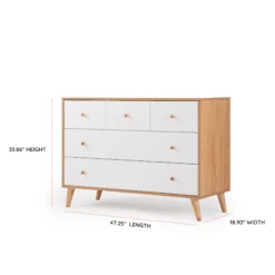Dadada Austin 5-Drawer Dresser 15 Dadada Austin 5-Drawer Dresser -Megababies USA DD Austin P Dresser RedOak DIMS