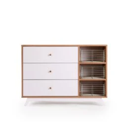 Dadada Central Park 3-Drawer Dresser -Megababies USA DD CentralPark P Dresser RedOak SageBaskets