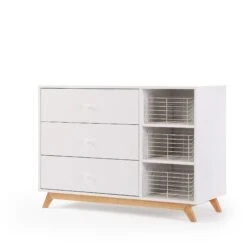 Dadada Central Park 3-Drawer Dresser -Megababies USA DD CentralPark P Dresser White 45Angle
