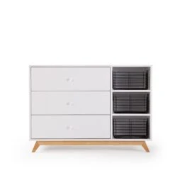 Dadada Central Park 3-Drawer Dresser -Megababies USA DD CentralPark P Dresser White BlackBaksets
