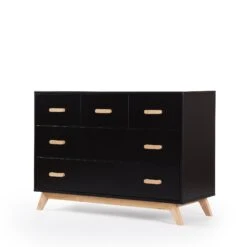Dadada Soho 5-Drawer Dresser -Megababies USA DD Soho P Dresser Black 45Angle