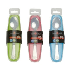 Innobaby Din Din SMART Stainless Steel Spoon And Fork Set With Carrying Case - BPA Free -Megababies USA DS SSF 06345.1518112222 66529.1623262424