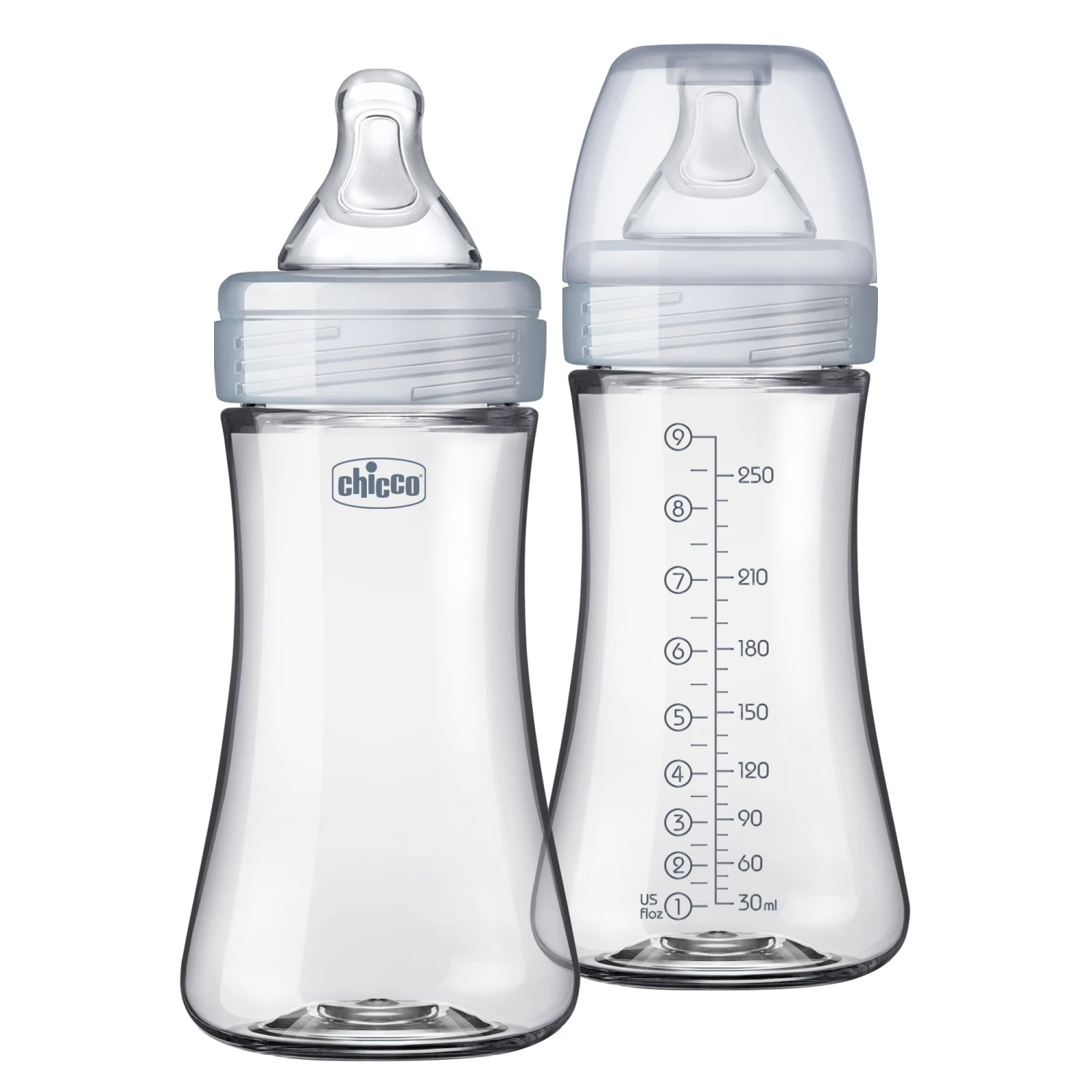 Chicco Duo 9oz. Hybrid Baby Bottle With Invinci-Glass Inside/Plastic Outside 2-Pack 1 Chicco Duo 9oz. Hybrid Baby Bottle With Invinci-Glass Inside/Plastic Outside 2-Pack