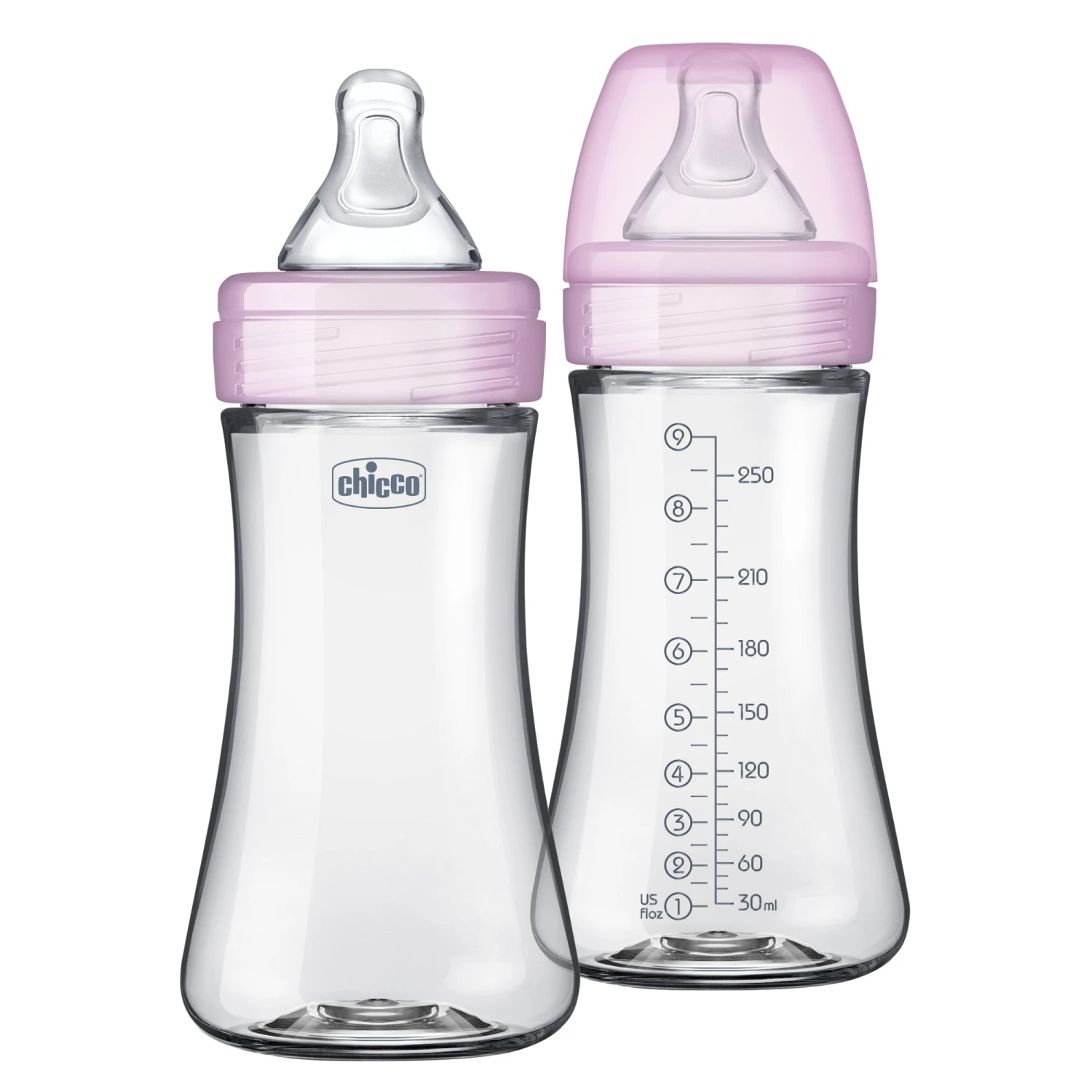 Chicco Duo 9oz. Hybrid Baby Bottle With Invinci-Glass Inside/Plastic Outside 2-Pack 2 Chicco Duo 9oz. Hybrid Baby Bottle With Invinci-Glass Inside/Plastic Outside 2-Pack - Image 2