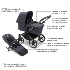 Bugaboo Donkey 5 Duo Double Stroller - (2 Seats And 1 Bassinet) Customize Your Own -Megababies USA Donkey5 ec1b3e61 5a3d 479c 9afe c9563b1abf33
