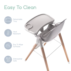 Children Of Design Classic Non-Reclinable High Chair With Removable Seat Cushion -Megababies USA Grwithcushwithstep Easytoclean